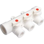Коллектор Lammin с шаровыми кранами PPR 25 х 3 30/1, белый