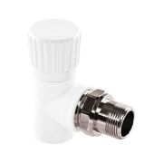 Вентиль TEBO бел. PP-R для радиаторов угловой 1v 25х3/4quot; (5/45), арт. 030060414