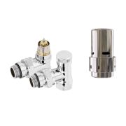 Набор термостатический угловой Royal Thermo Design 1/2quot; Click (Хром) с термоголовкой Design (Хром)