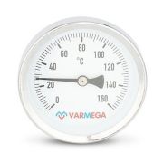 Термометр VARMEGA биметаллич. с погр. гильзой 63 мм, 160гр.С, штуц.50 мм, 1/2quot;, VMMT02-635004
