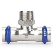 Тройник VARMEGA раструбный Inox Press НР 22x1/2quot;x22