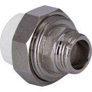 Муфта TEBO бел. PP-R комбин. разъемная 25x3/4quot; НР евроконус (20/100), арт. 030021905