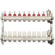 Группа коллекторная ONDO нерж сталь 9 вых. с автомат. воздухоотвод., расход. и термостат. клапанами