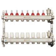 Группа коллекторная ONDO нерж сталь 8 вых. с автомат. воздухоотвод., расход. и термостат. клапанами