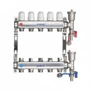 Группа коллект. VIEIR 1quot;х5х3/4quot; без/расходомер, с дренаж. кр, воздухоотвод., нерж.сталь VR115-05A