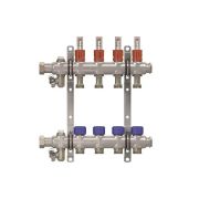 Группа коллекторная ELSEN 1quot; 6 контуров, размер отвода-3/4quot; с вентилями, нерж. сталь