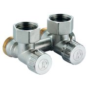 Узел нижнего подключения Giacomini угловой, для одно-и двухтр. систем 3/4quot;F x 3/4quot;E, R384X002