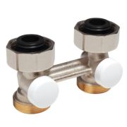 Узел нижнего подключения Giacomini прямой, для двухтр. систем, компактный 3/4quot;F x 3/4quot;E, R387LX002