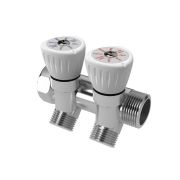 Коллектор  с регулировочными вентилями 3/4quot;x1/2quot;, 2 выхода