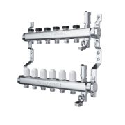 Коллектор Royal Thermo нерж. в сборе универсальный 1quot; ВР-3/4quot; НР с автомат. воздухоотвод-ми 4 вых.