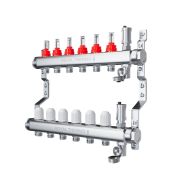 Коллектор Royal Thermo нерж. в сборе с расходомерами 1quot; ВР-3/4quot; НР с автомат. воздухоотвод-ми 3 вых.