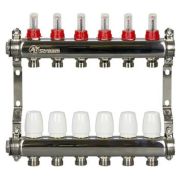 Группа коллекторная ALTSTREAM с расходомерами, сталь 1quot;х 4х3/4quot;