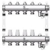 Коллектор Wester нерж. 1quot;-3/4 в сборе на 5 выходов с 2 заглушками, W903.5