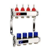 Группа коллекторная с расх. VARMEGA VM15104 ВР 1quot;, под 130 насос, на 4 конт. 3/4quot; EK, нерж. сталь