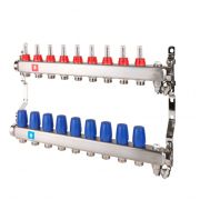 Коллектор MVI с расходомерами, дренажным краном и краном Маевского 1quot; х 3/4quot;ЕК 9 вых.