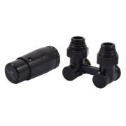 Комплект узла нижнего подкл SCHLOSSER угловой STANDARD 3/4quot; (Ral 9005) с термогол. М30х1,5, ниппеля 1/2quot;Х3/4quot;